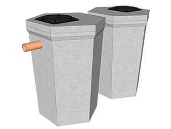 Grease trap technical diagram - 2H